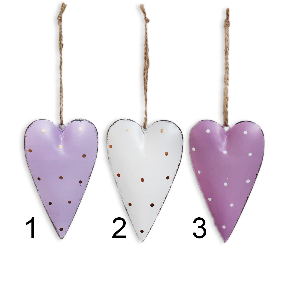 Srdce závěs plech 6,5cm mix